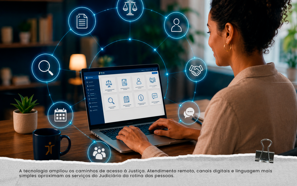 A tecnologia ampliou os caminhos de acesso à Justiça. Atendimento remoto, canais digitais e linguagem mais simples aproximam os serviços do Judiciário da rotina das pessoas.