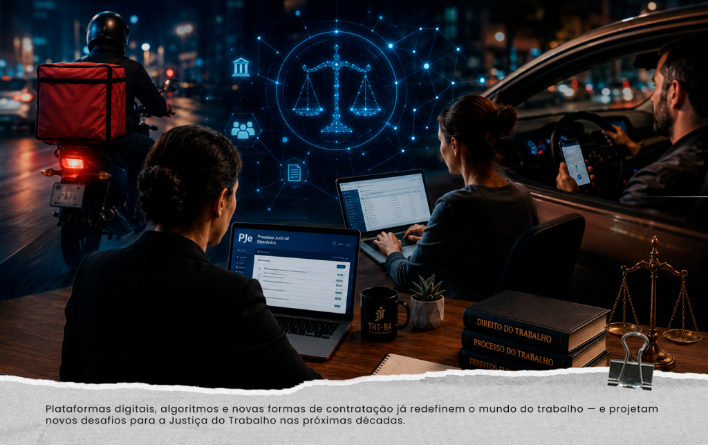 Plataformas digitais, algoritmos e novas formas de contratação já redefinem o mundo do trabalho — e projetam novos desafios para a Justiça do Trabalho nas próximas décadas.